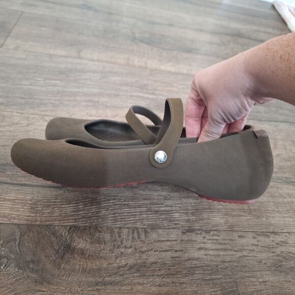 Crocs Alice brown Mary jane Work Flats slip on shoes women's 9 - Picture 3 of 6